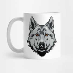 Modern Comic Book Art Wolf Face Mug